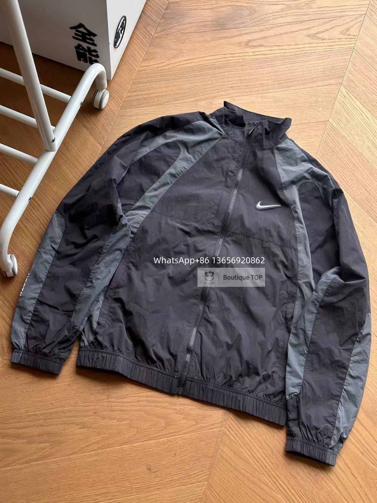 Nike Jackets Color-Block Zip-Up Jacket — 1-Grey Coat