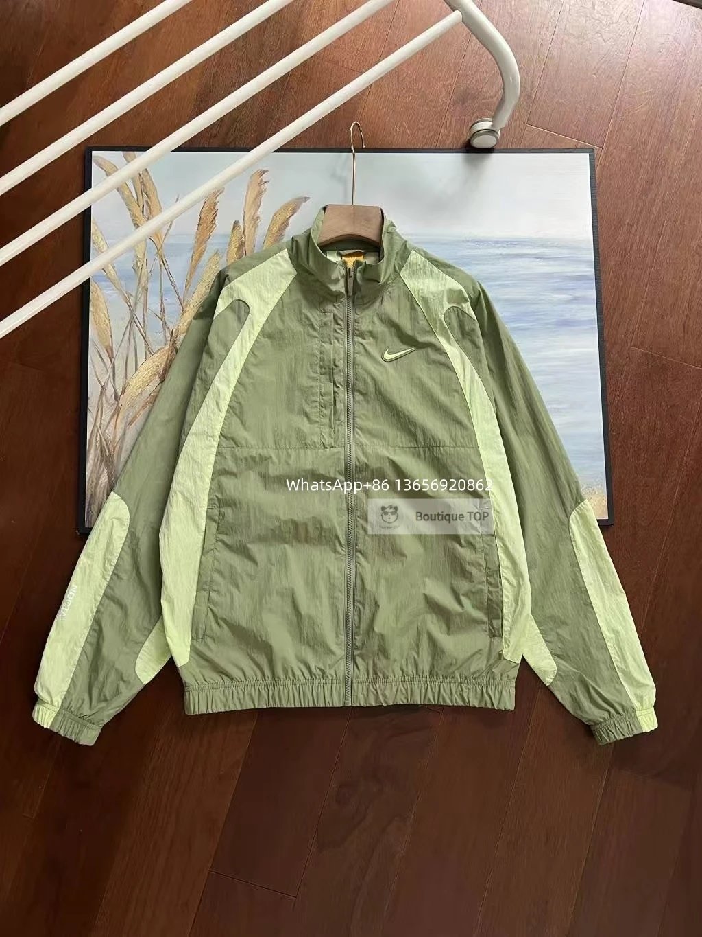 Nike Jackets Color-Block Zip-Up Jacket — 1-Green coat