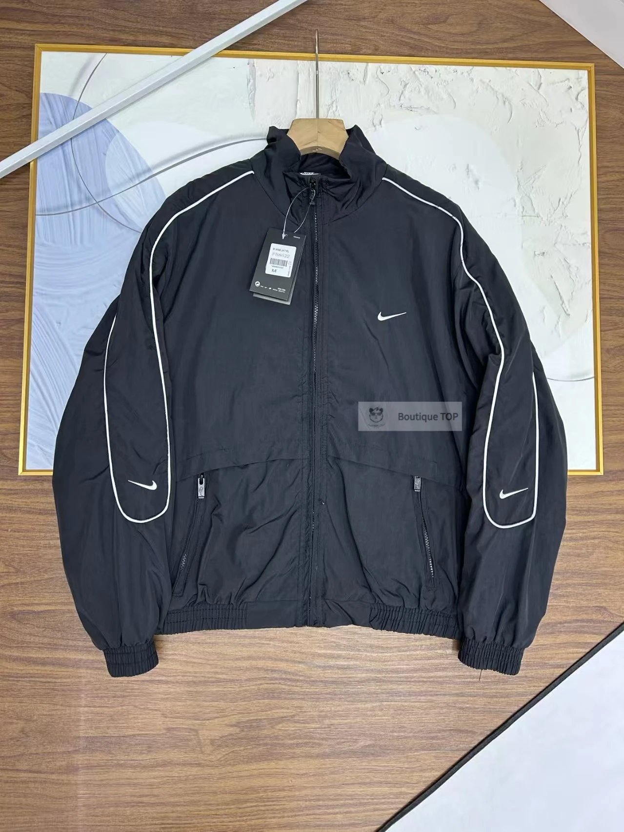 Nike Jackets Color-Block Zip-Up Jacket — 4-Black Coat