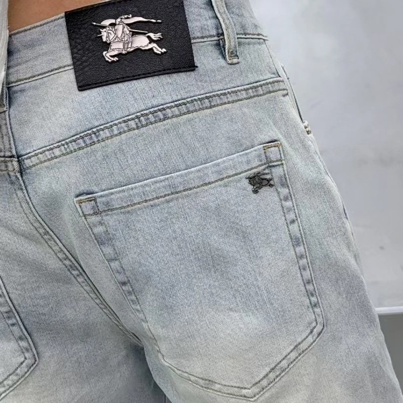 Design Embroidered Horse Motif Slim Fit Blue Jeans - 9