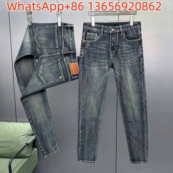 Design Distressed Slim Fit Dark Wash Jeans - 1