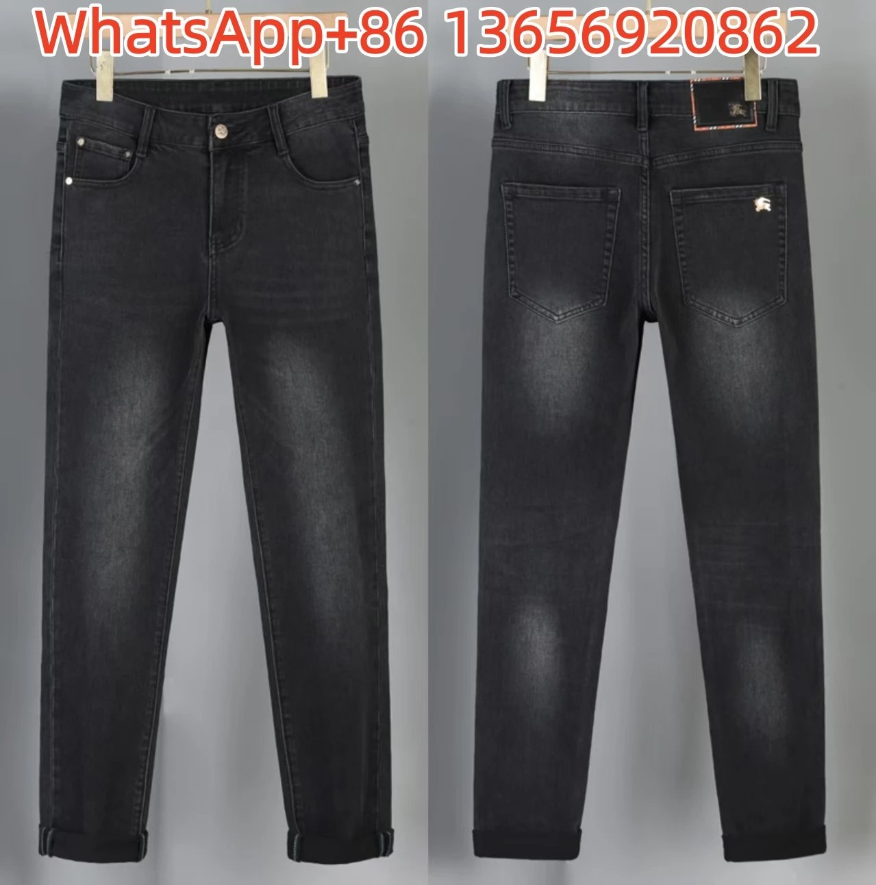 Design Slim Fit Black Washed Jeans - 1
