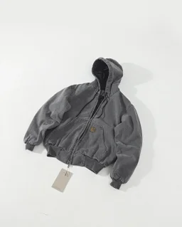 thumbnail for Pre-loved washed hooded jacket