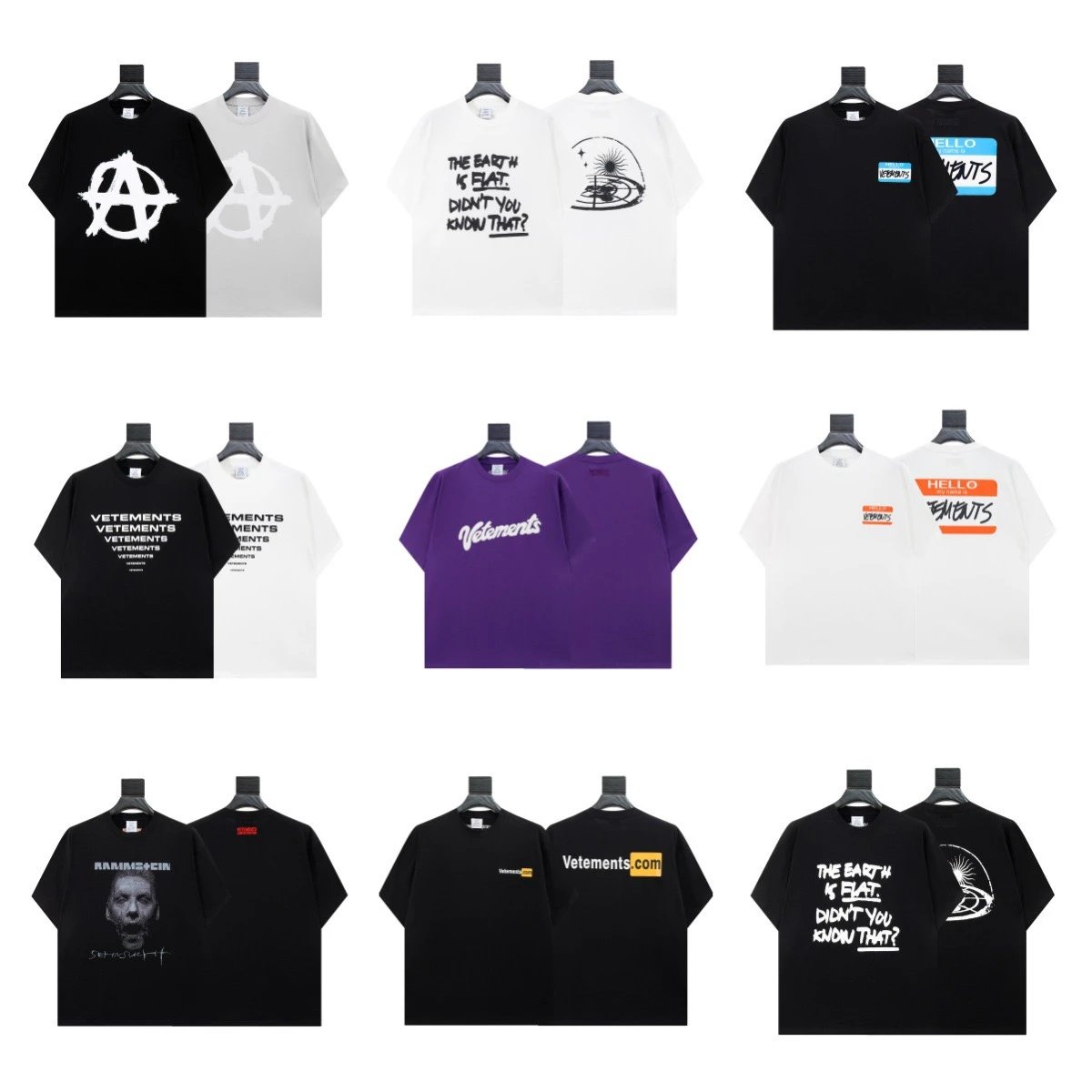 Vetements Logo Print Black Whi