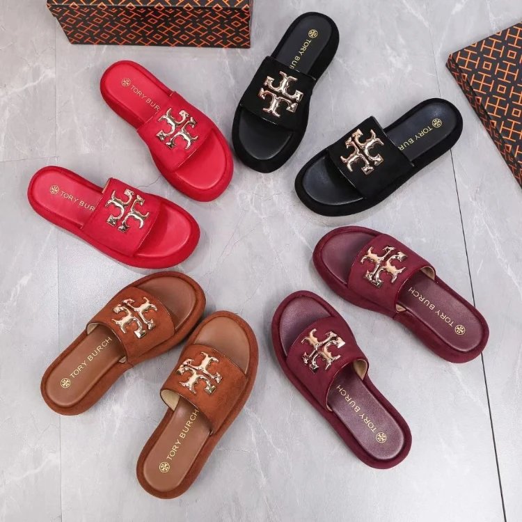Tory Burch Eleanor Flat Slide Sandals - 007708