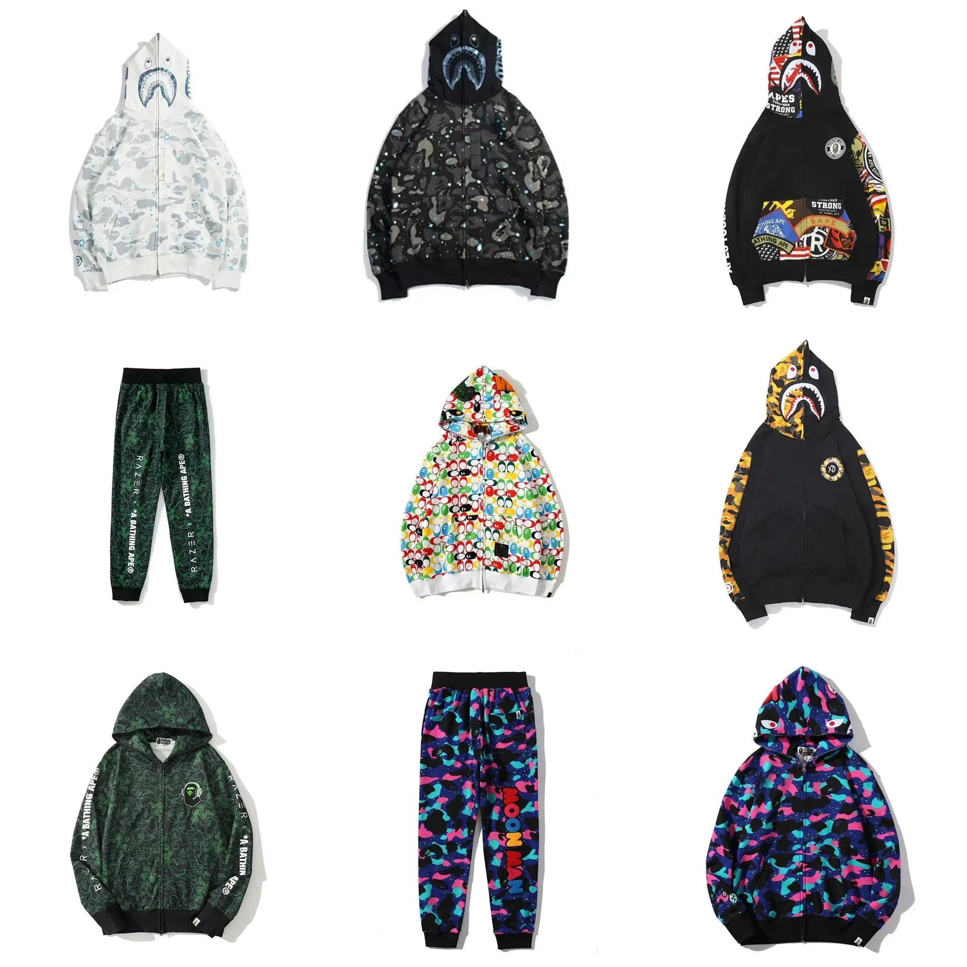 A BATHING APE Shark Hoodie & Jogger Set - 004525