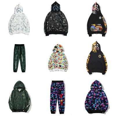 A BATHING APE Shark Hoodie & Jogger Set [12 styles]