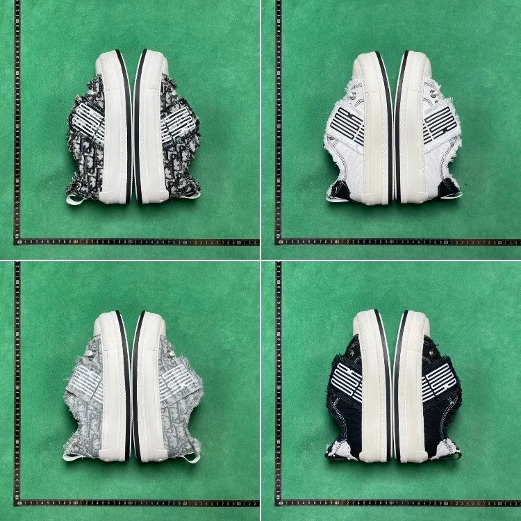 Dior B27 Low-Top Oblique Denim Platform Sneakers