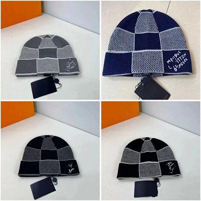 Louis Vuitton Checkered Knit Beanies [6 styles]
