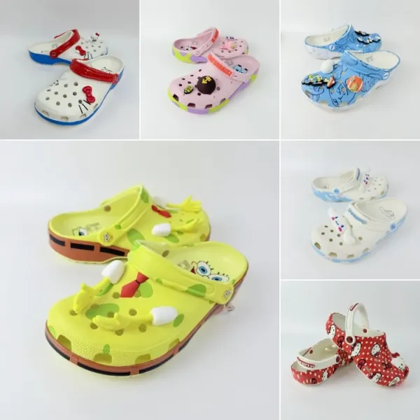 Crocs Classic Clog Blue Smurf Print with Jibbitz Charms Casual Shoes Sandals - 2