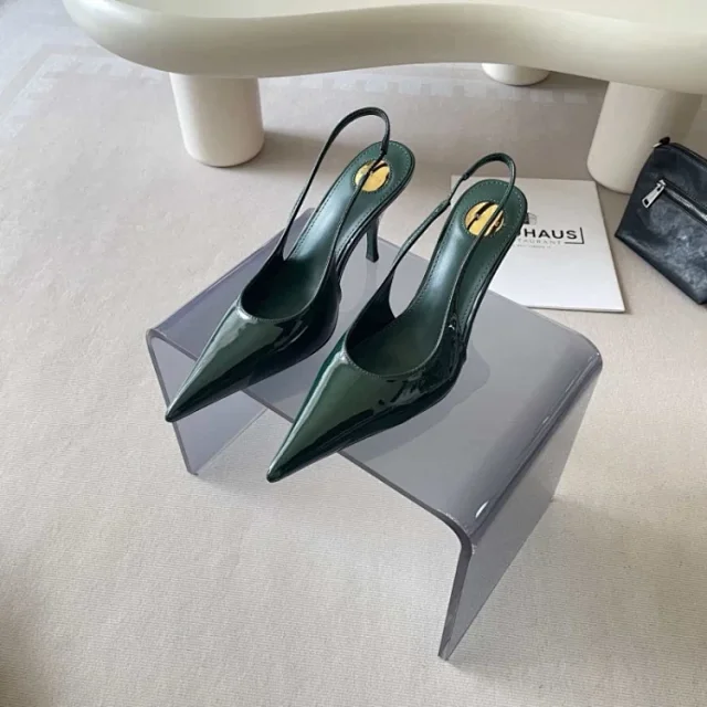 Unbranded High Heels Pointed-Toe Patent Slingback Stiletto product detail image 4