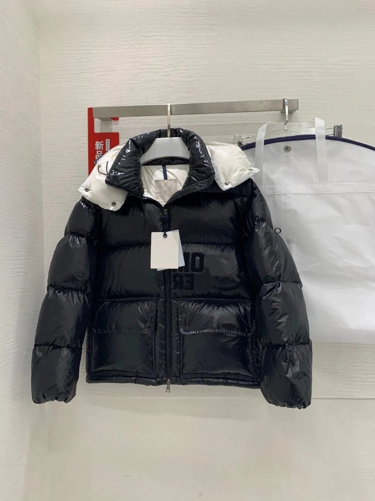 Unbranded Down Jackets Short Hooded Puffer Jacket with Flap Pockets — SKU-01-Black, no dust bag