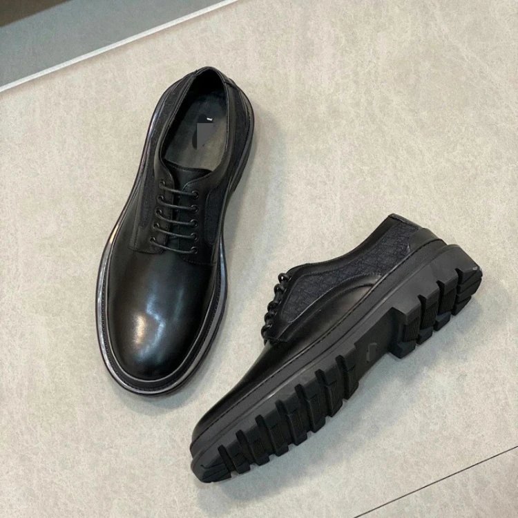Dior Leather Shoes Monogram Panel Lug-Sole Loafers — 8