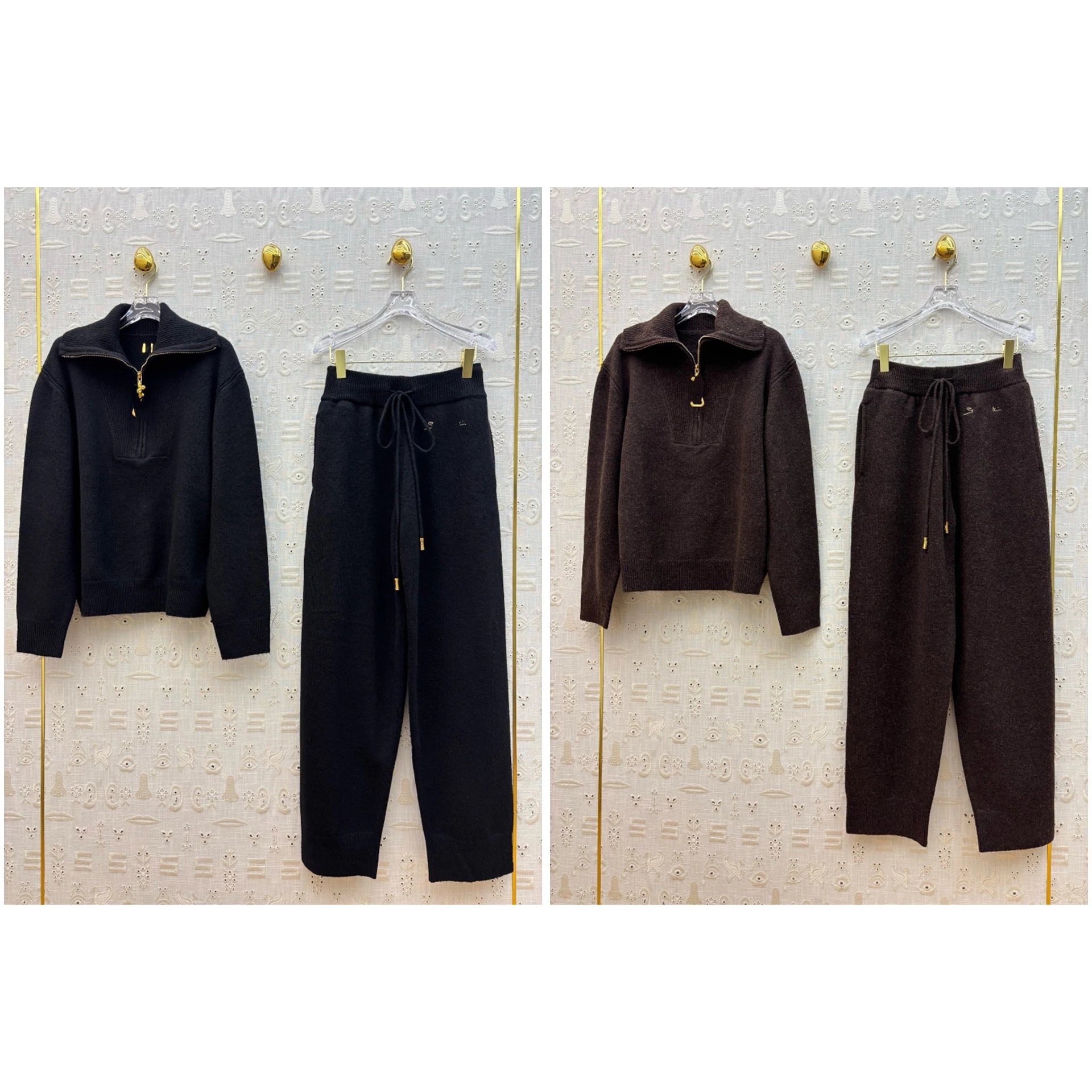 Ralph Lauren Polo Half-Zip Knit Sweater & Drawstring Knit Pants - 004896