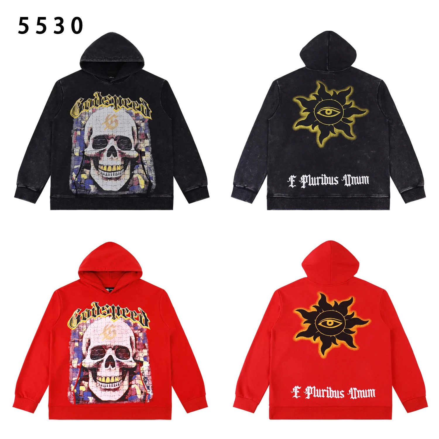 Godspeed Skull Print Hoodie