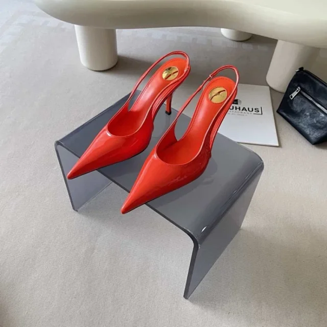 Unbranded High Heels Pointed-Toe Patent Slingback Stiletto product detail image 6