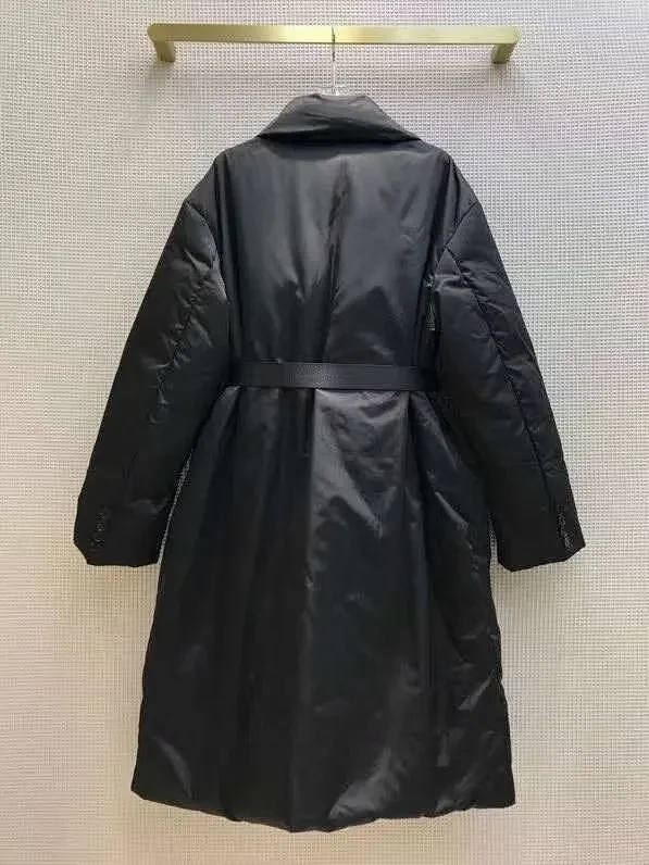 Prada Down Jackets Belted puffer jacket with flap pockets product detail image 6