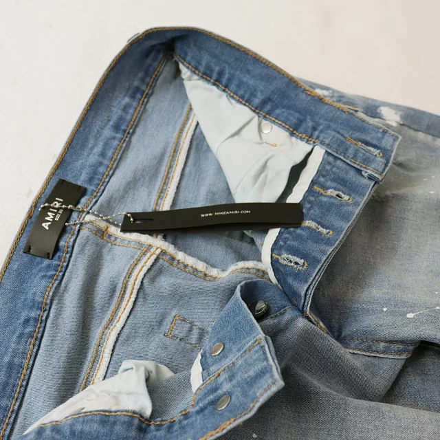 Amiri Jeans Paint-Splatter Distressed Slim-Fit product detail image 5