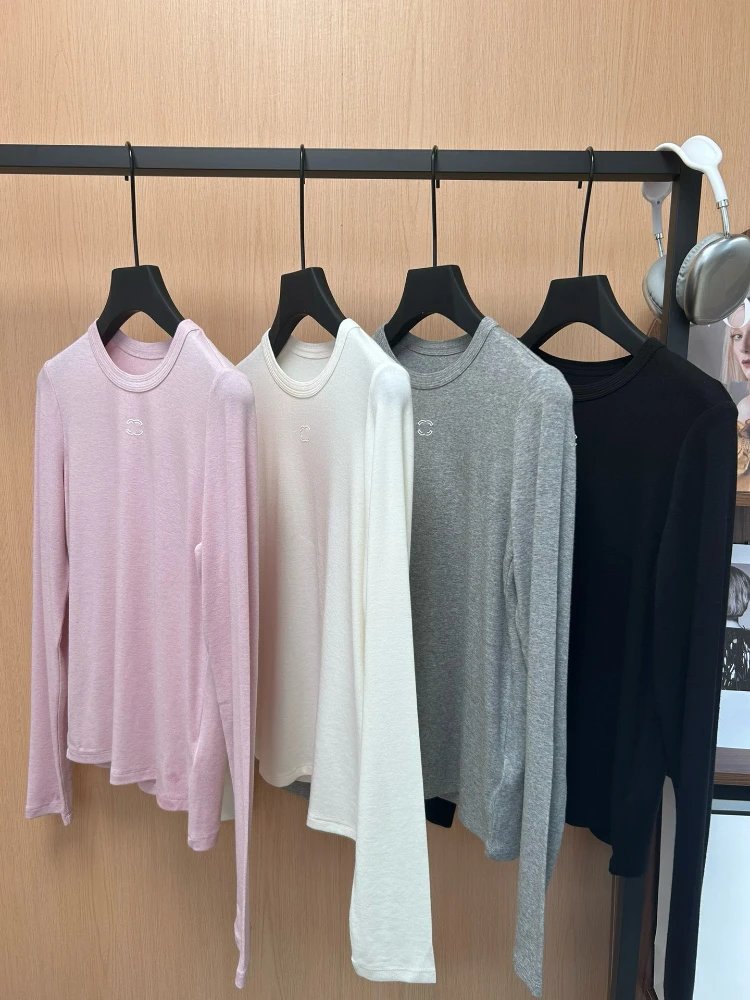 C Brand Minimalist Long-Sleeve Crewneck T-Shirt [4 styles]