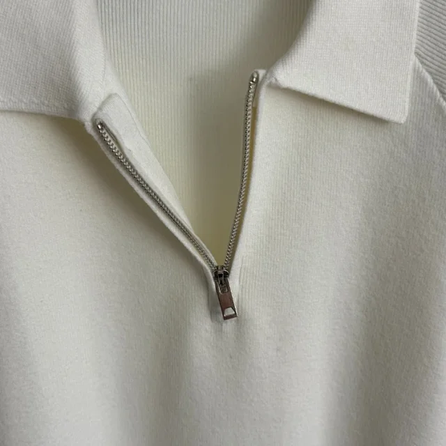 Unbranded Matching Sets 5406 collared half-zip knit top and drawstring wide-leg trousers product detail image 3