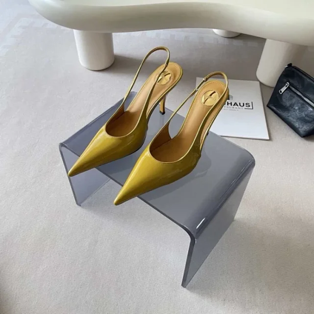 Unbranded High Heels Pointed-Toe Patent Slingback Stiletto product detail image 5