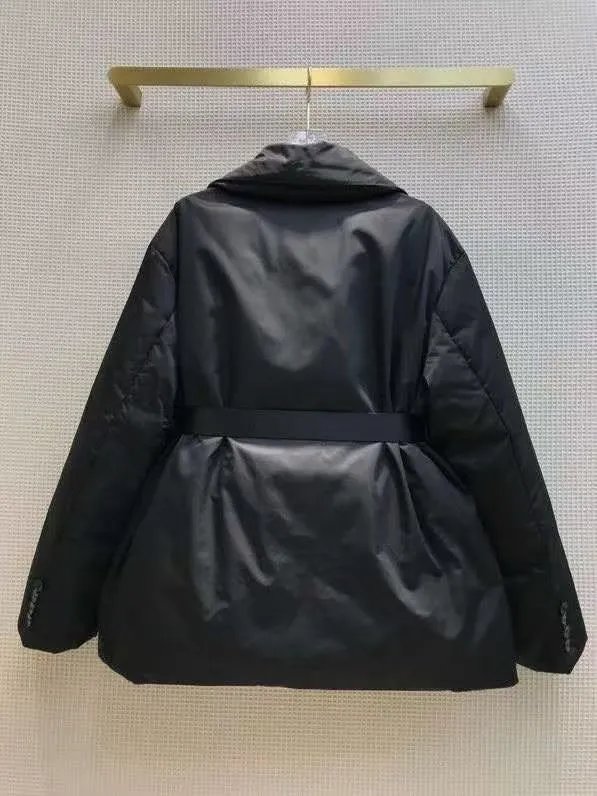 Prada Down Jackets Belted puffer jacket with flap pockets image 7