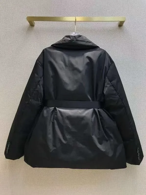 Prada Down Jackets Belted puffer jacket with flap pockets product detail image 7