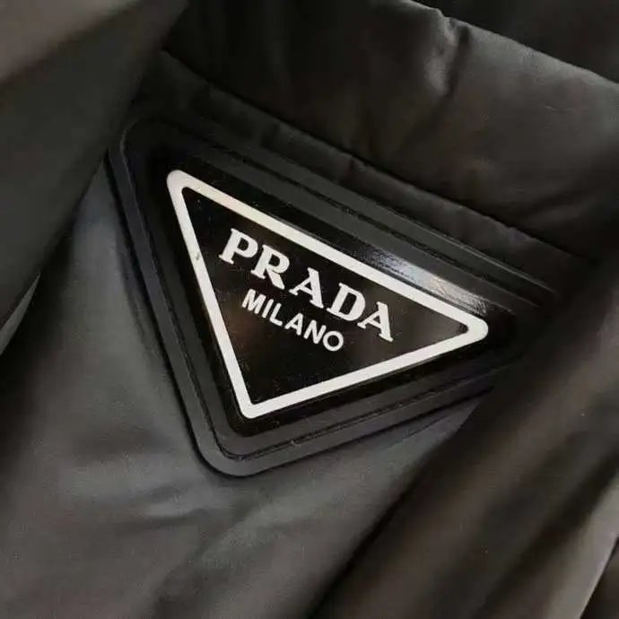 Prada Down Jackets Belted puffer jacket with flap pockets image 3