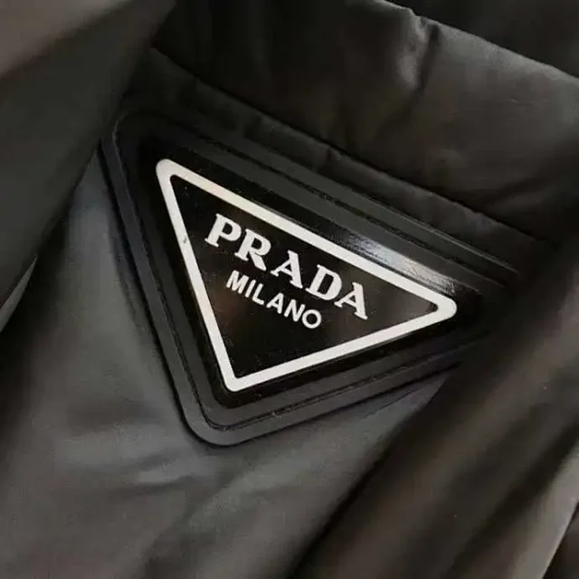 Prada Down Jackets Belted puffer jacket with flap pockets product detail image 3