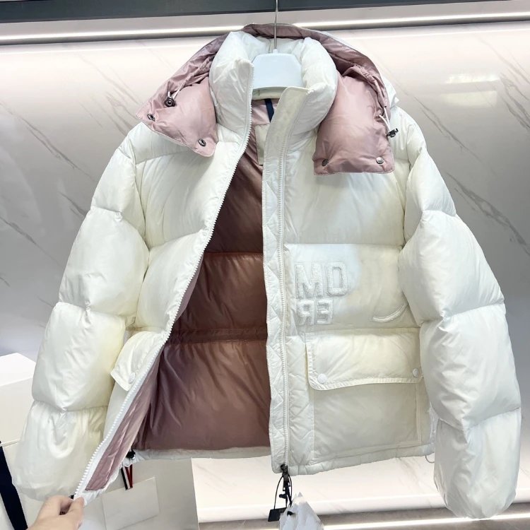 Unbranded Down Jackets Short Hooded Puffer Jacket with Flap Pockets image 3