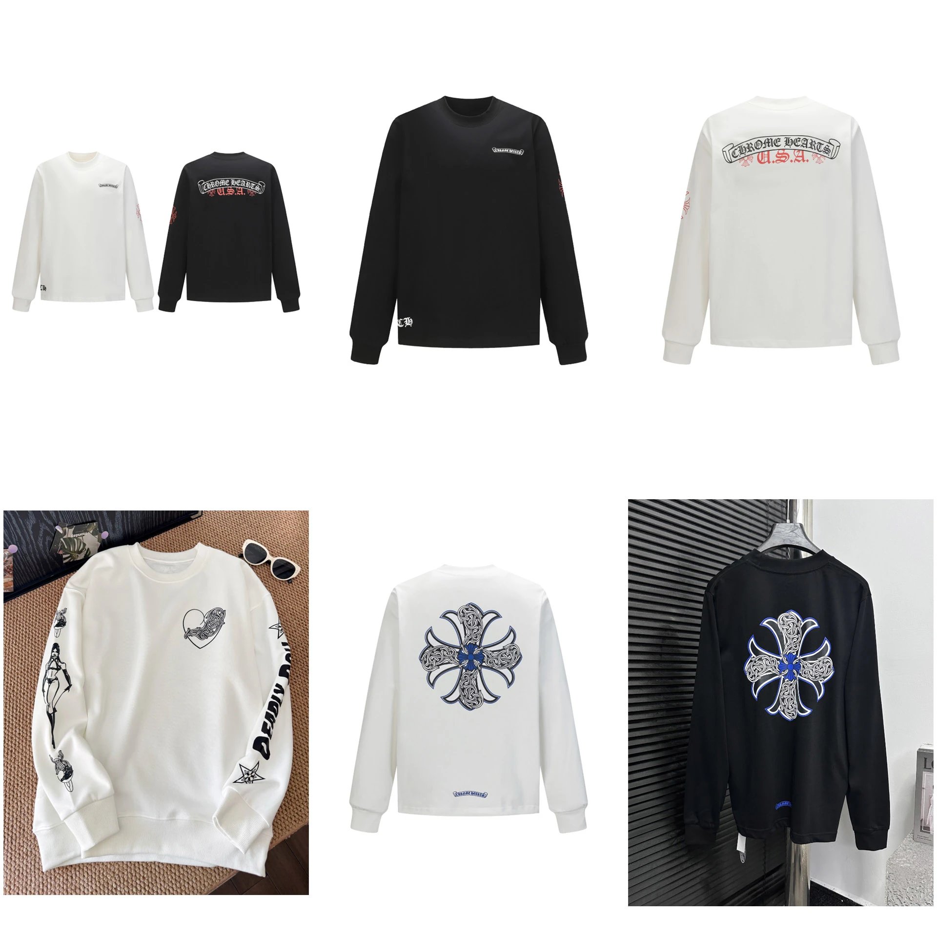 Chrome Hearts Cross Motif Long Sleeve T-Shirt