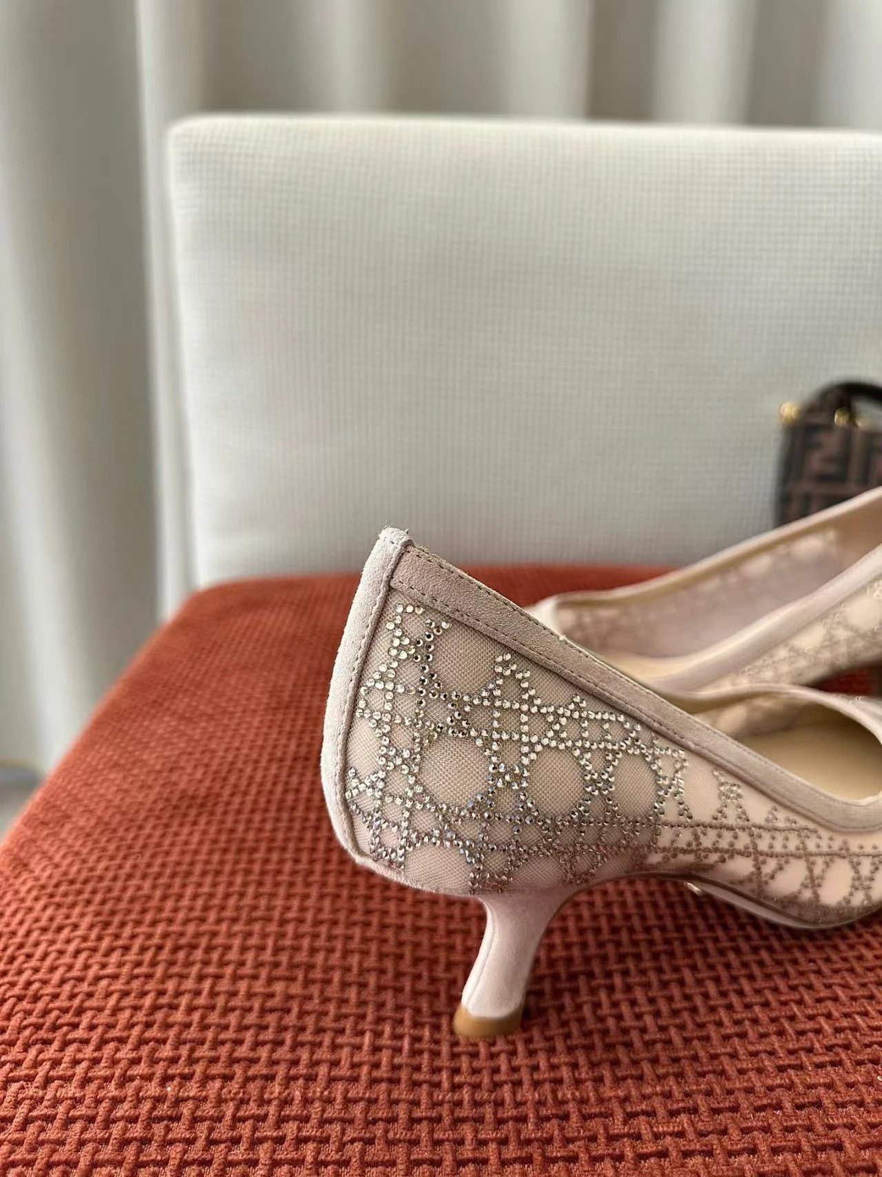 Unbranded High Heels Pointed-Toe Rhinestone Mesh Pumps image 5