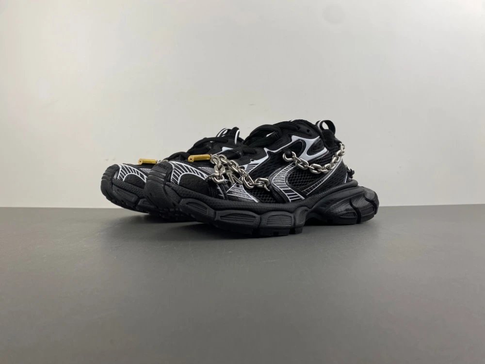 Balenciaga Sneakers Chunky Lace-Up — Black silver color