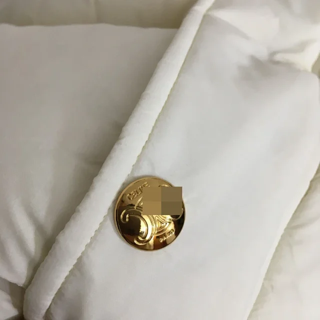 CELINE Down Jackets Hooded cropped puffer jacket with Triomphe logo patch product detail image 4