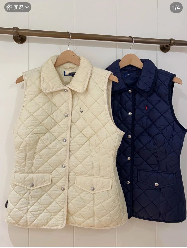 Hazzys Lapel Diamond Quilted Sleeveless Vest
