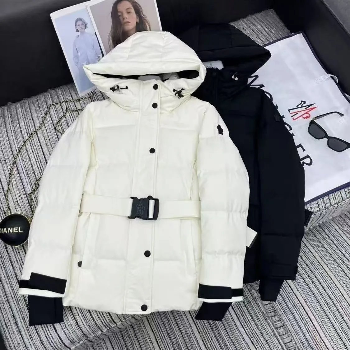 Moncler White Duck Down Jacket