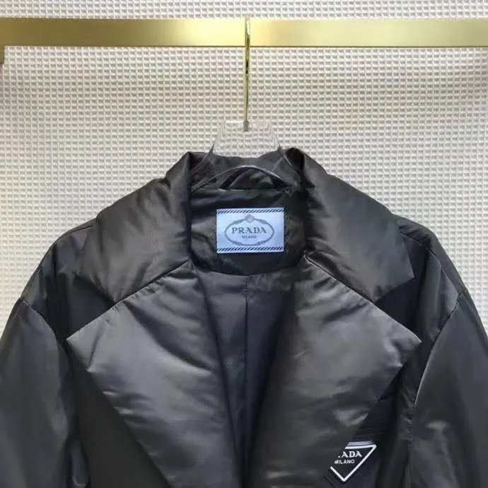 Prada Down Jackets Belted puffer jacket with flap pockets image 4