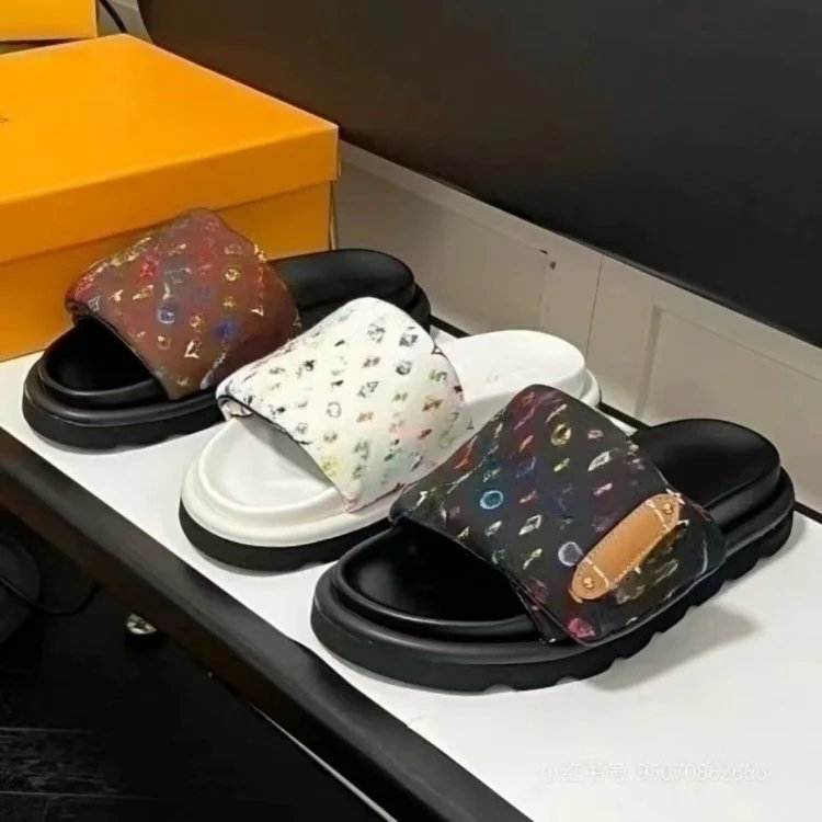 Louis Vuitton Monogram Multicolor Slide Sandals - 004021