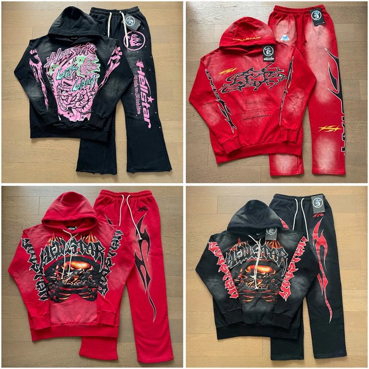 Hellstar Brain & Flame Graphic Tracksuit Collection - 006305