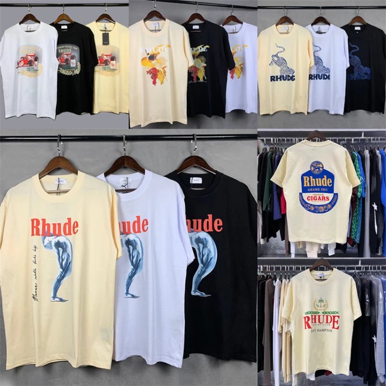 Rhude Racing Car Poster Print Short Sleeve T-shirt