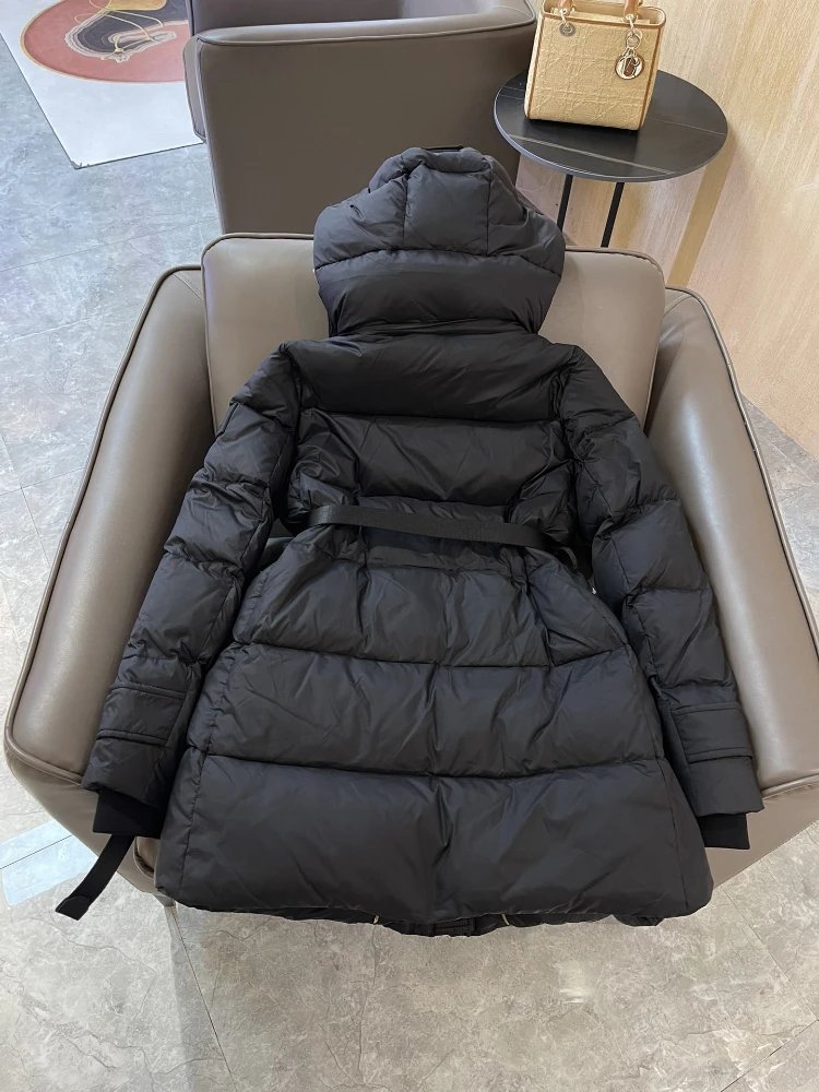 Unbranded Down Jackets Hooded Belted Long Puffer Jacket image 4