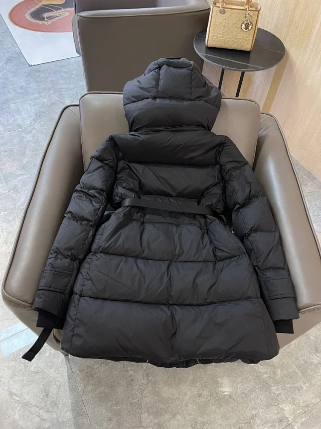 Unbranded Down Jackets Hooded Belted Long Puffer Jacket product detail image 4