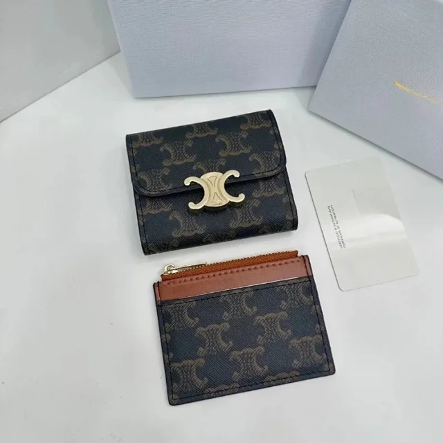 Celine Wallets & Card Holders Triomphe Flap Wallet with Detachable Zip Holder product detail image 4