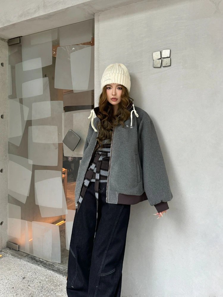MM Jackets Reversible contrast hood zip bomber jacket image 3