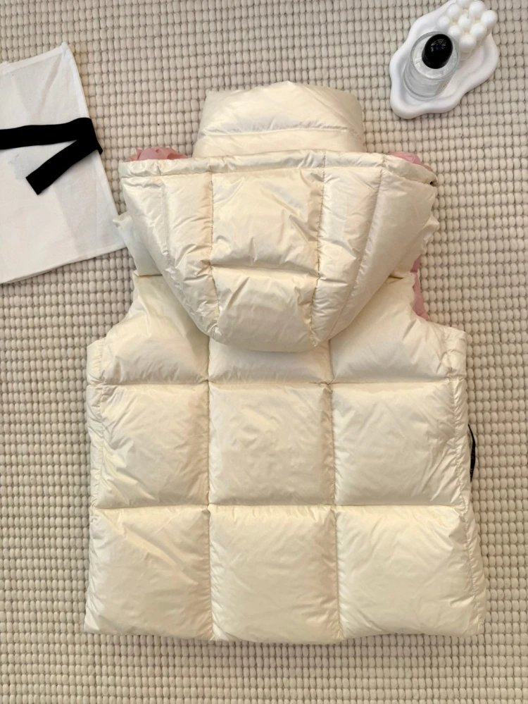 Moncler Vests Hooded quilted puffer vest with contrast shoulder panels image 2