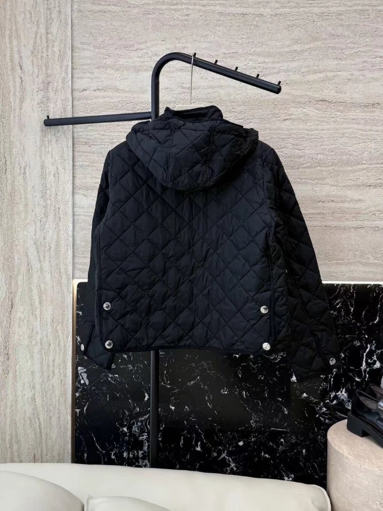 Burberry Down Jackets Hooded diamond-quilted jacket with snap pockets image 4