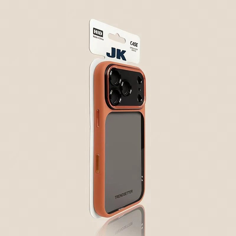 Metal lens (orange) with a black backplate—truly resists yellowing.