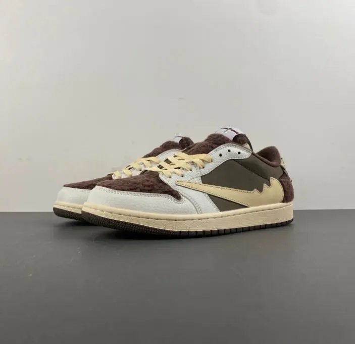Nike Sneakers Low-Top Reverse-Swoosh — Rab cloth white brown