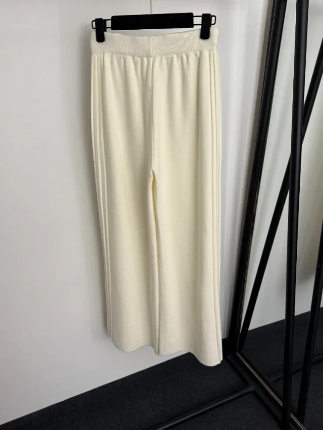 Unbranded Matching Sets 5406 collared half-zip knit top and drawstring wide-leg trousers product detail image 5