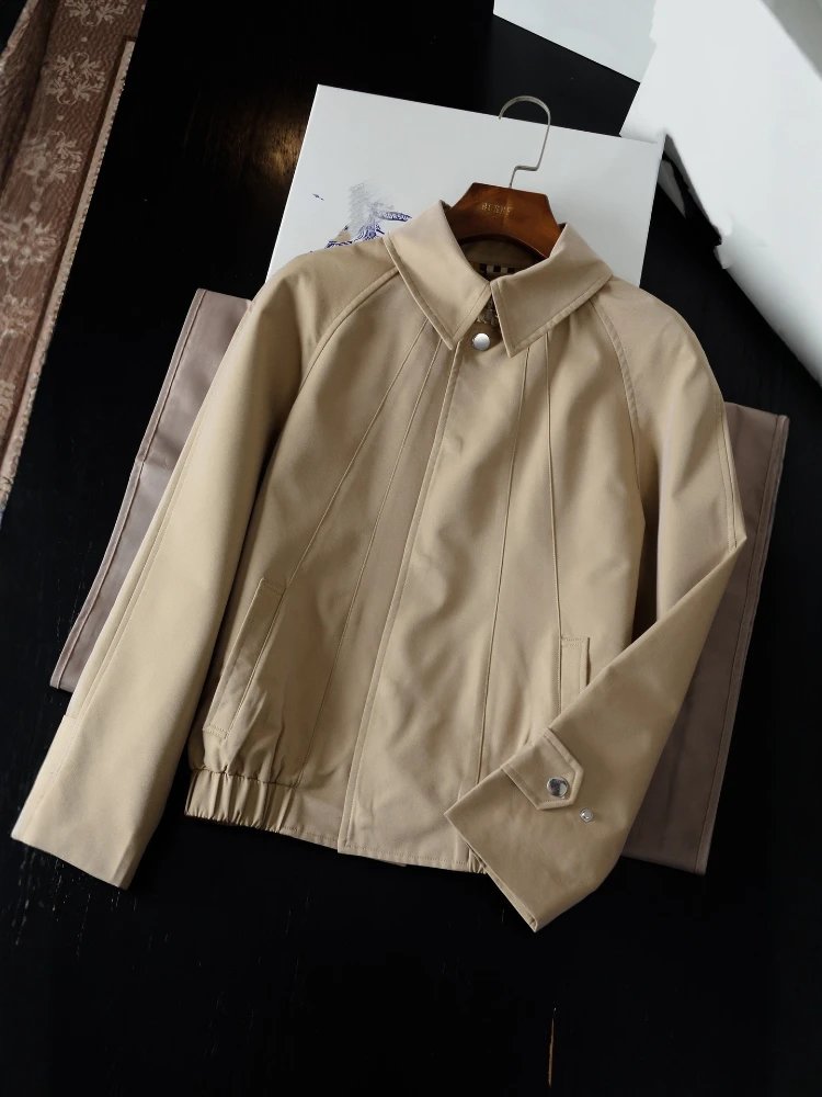 Classic Lapel Cropped Trench Jacket